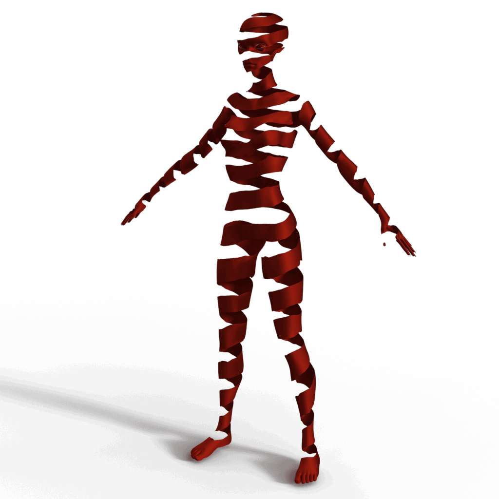 דמות מפורקת ומקוטעת - ייצוג של פיצול פנימי ותחושת חוסר שלמות